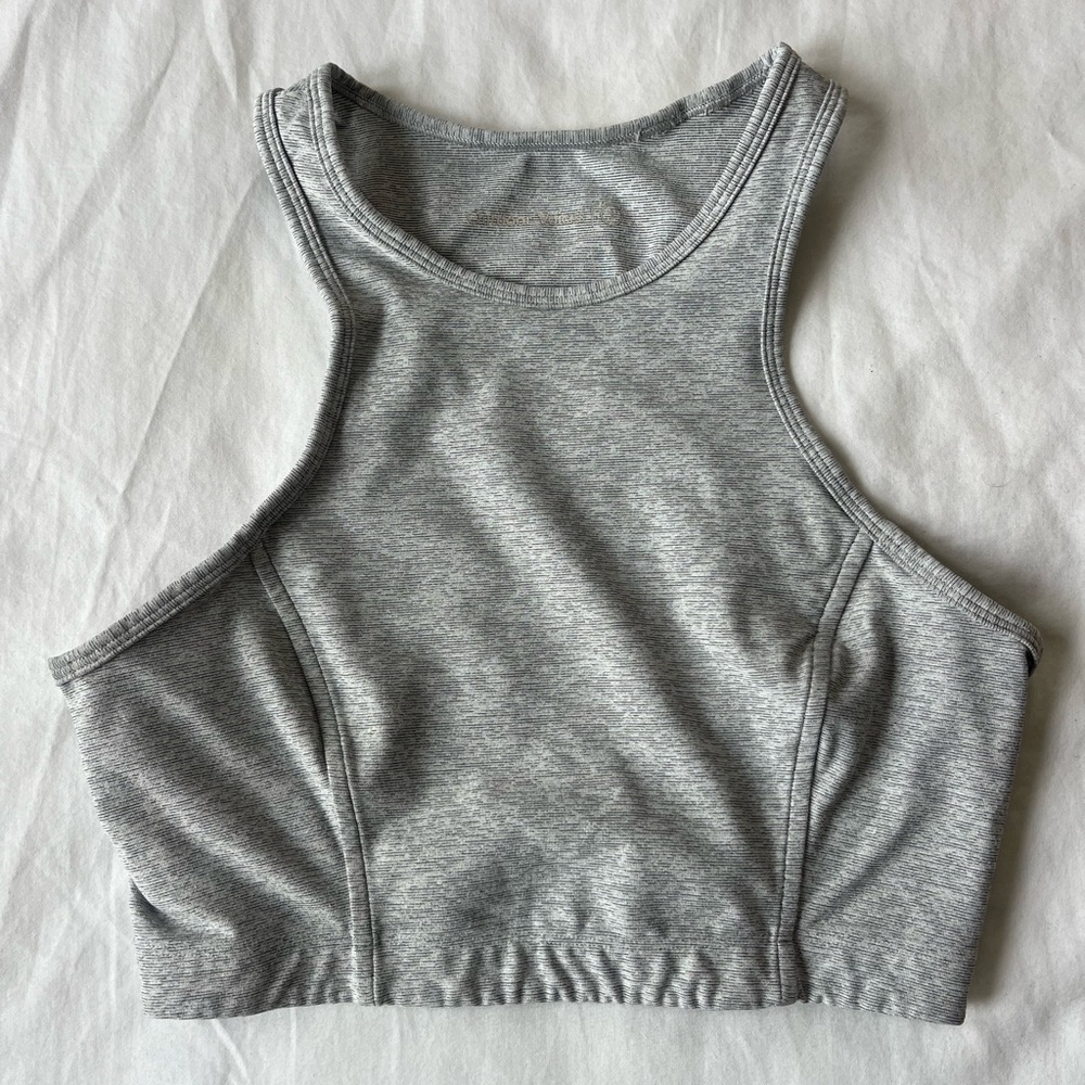 Outdoor Voices grey racer back sports bra